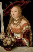 Lucas  Cranach Judith with the head of Holofernes oil painting artist